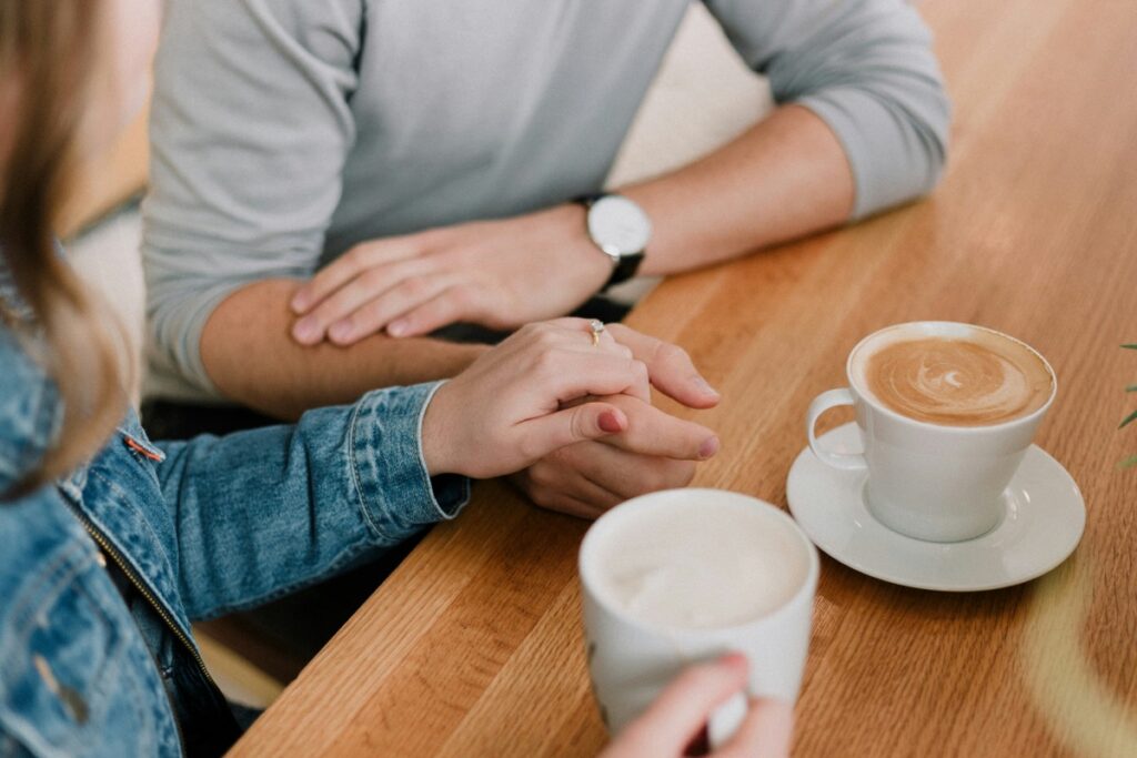 Couple Talking over coffee